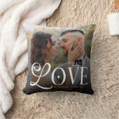 Coussin Modern Love Custom Wedding Photo Couples Monogram (Couverture)
