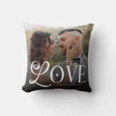Coussin Modern Love Custom Wedding Photo Couples Monogram (Recto)