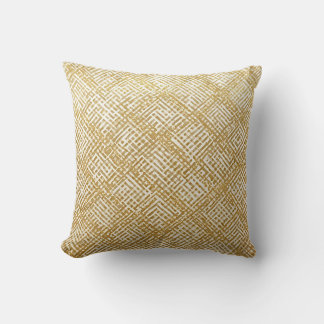 Coussin Modern, Luxury, Golden Grid Pattern