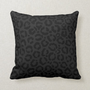 Coussin Modern Minimal Black Leopard Print