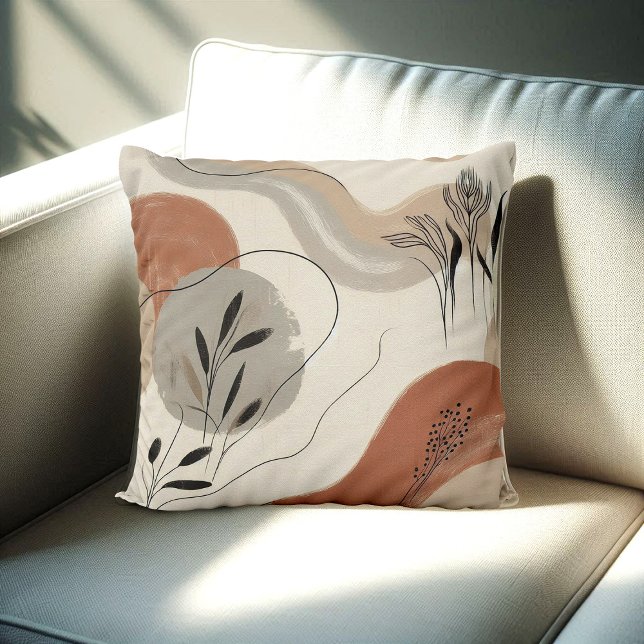 Coussin Modern Minimalist Organic Abstract Shapes Pattern (Créateur téléchargé)