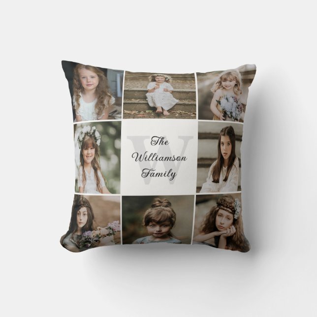 Coussin Modern Modern Family 8 Photo Collage (Recto)