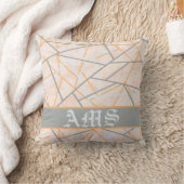 Coussin Modern Ochre and Grey Geometric Lines (Couverture)