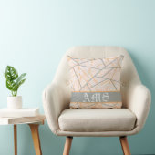 Coussin Modern Ochre and Grey Geometric Lines (Chaise)