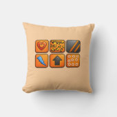 Coussin Modern Orange Geometric Design (Recto)