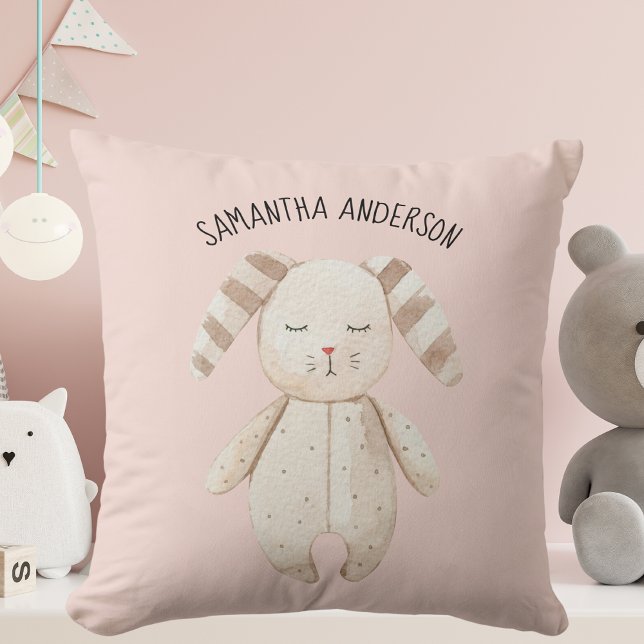 Coussin Modern Pastel Pink Bunny (Créateur téléchargé)
