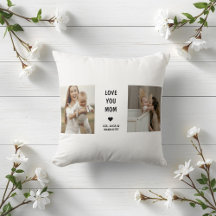 Modern Personalized Photo Pillow for Mom