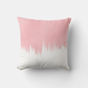 Coussin Modern Pink Brush strokes white Design