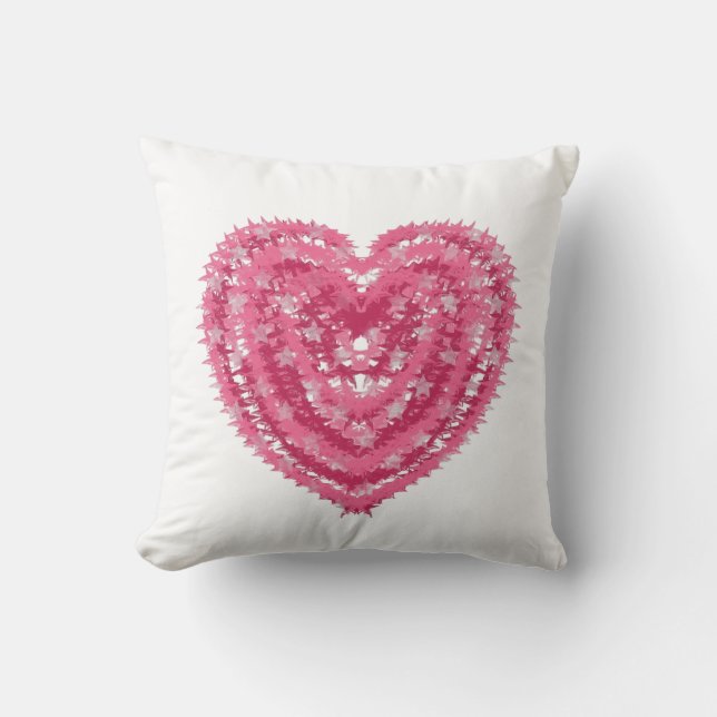 Coussin Modern Pink Confetti Heart | Valentine's Day Art (Recto)