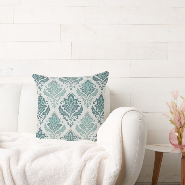 Coussin Modern Teal Nordic Damask (Canapé)