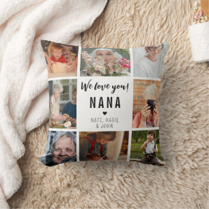 Coussin Modern We love you Nana 8 Photo Collage