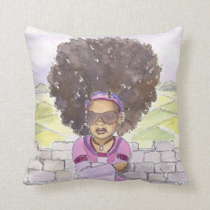 Coussin moderne 20x20, fin d'accent d'Afro de