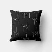 Coussin Moderne 2 Initiales Motif | Noir & Blanc (Verso)
