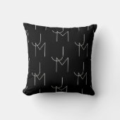 Coussin Moderne 2 Initiales Motif | Noir & Blanc (Recto)