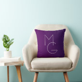 Coussin Moderne 2 Initiales | Ombre Subtile Violet Foncé (Chaise)