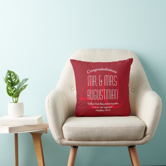 Coussin Moderne | 40e anniversaire du Mariage RUBY | chrét (Chaise)