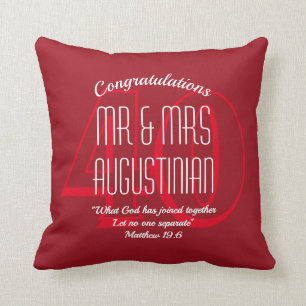 Coussin Moderne 40e anniversaire du Mariage RUBY chrét
