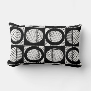 coussin moderne abstrait audacieux art noir et bla