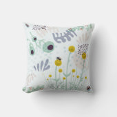 Coussin Moderne Abstrait Botanique Jaune Billy Button (Recto)
