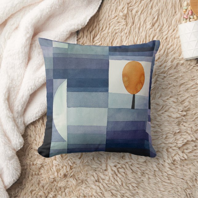 Coussin Moderne Abstrait Géométrique Bleu Orange Klee (Couverture)