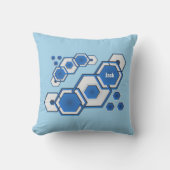 Coussin Moderne Abstrait Géométrique Hexagonal Bleu (Recto)