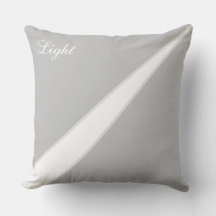 Coussin Moderne Abstrait Gris Argenté et Blanc