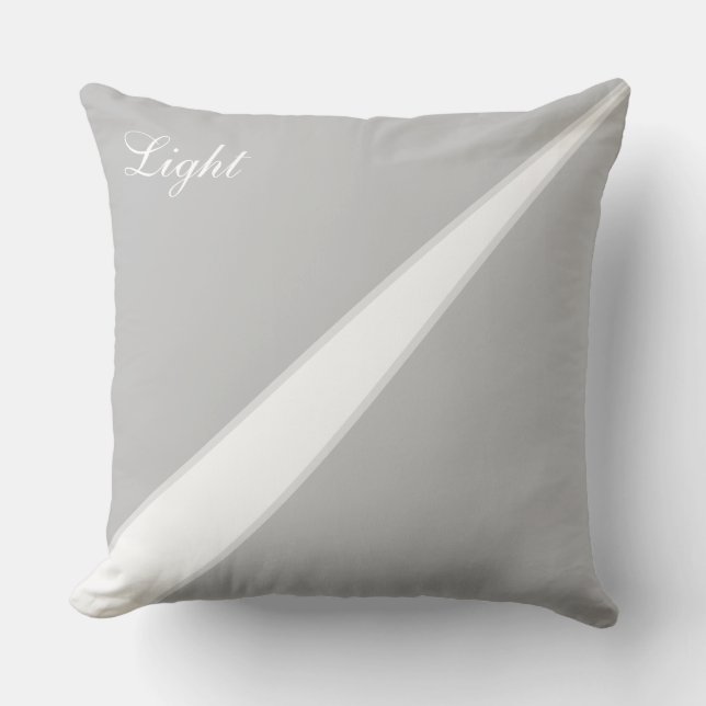 Coussin Moderne Abstrait Gris Argenté et Blanc (Recto)