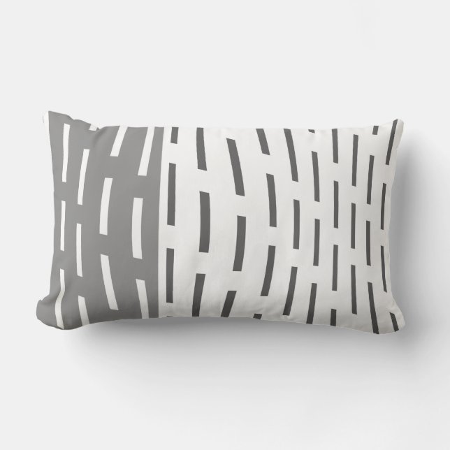 coussin moderne abstrait motif gris et blanc (Recto)