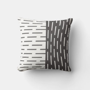 coussin moderne abstrait motif gris et blanc