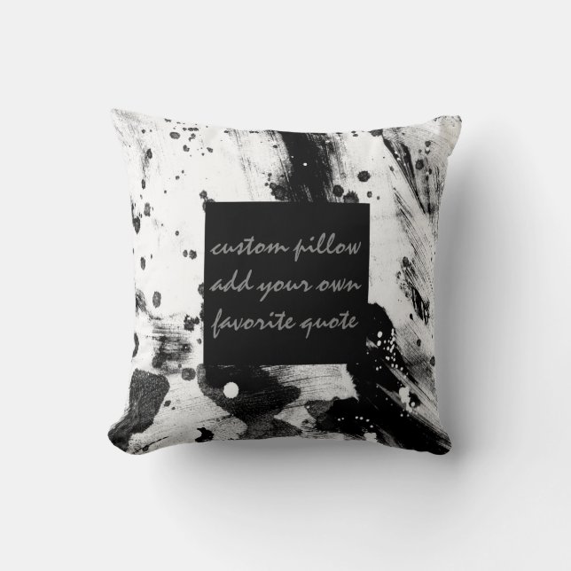 Coussin moderne ajouter votre propre devis abstrait noir e (Recto)