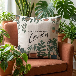 Coussin Moderne aquarelle Maison Plante folle Plante d'int