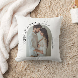 Coussin Moderne Attend avec Plus de Joie Bébé Photo Noël