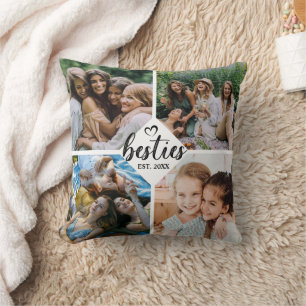 Coussin Moderne Best Friends 4 Photo Collage Besties