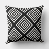 Coussin moderne blanc et noir géométrique (Verso)