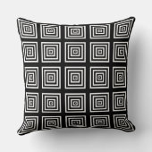 Coussin moderne blanc et noir géométrique (Verso)