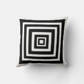 Coussin moderne blanc et noir géométrique (Verso)
