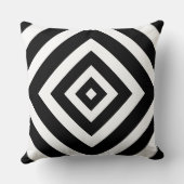 Coussin moderne blanc et noir géométrique (Verso)