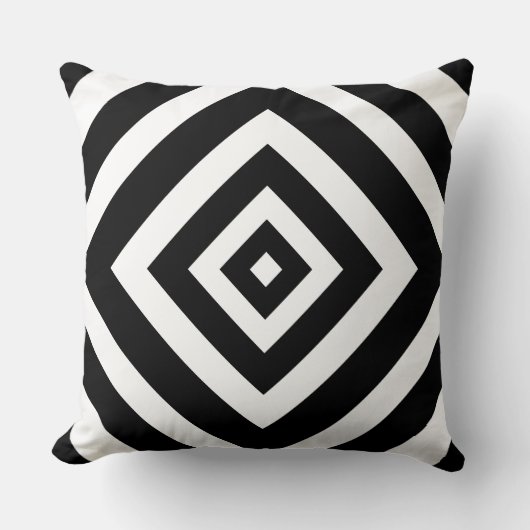Coussin moderne blanc et noir géométrique (Recto)