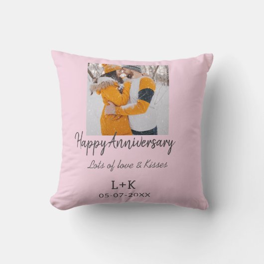 Coussin Moderne boho joyeux anniversaire ajouter nom date  (Recto)
