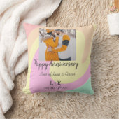 Coussin Moderne boho joyeux anniversaire ajouter nom date (Couverture)