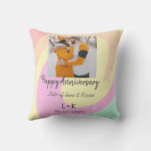 Coussin Moderne boho joyeux anniversaire ajouter nom date (Verso)