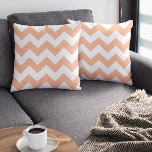 Coussin Moderne branché Pastel Peach Chevron
