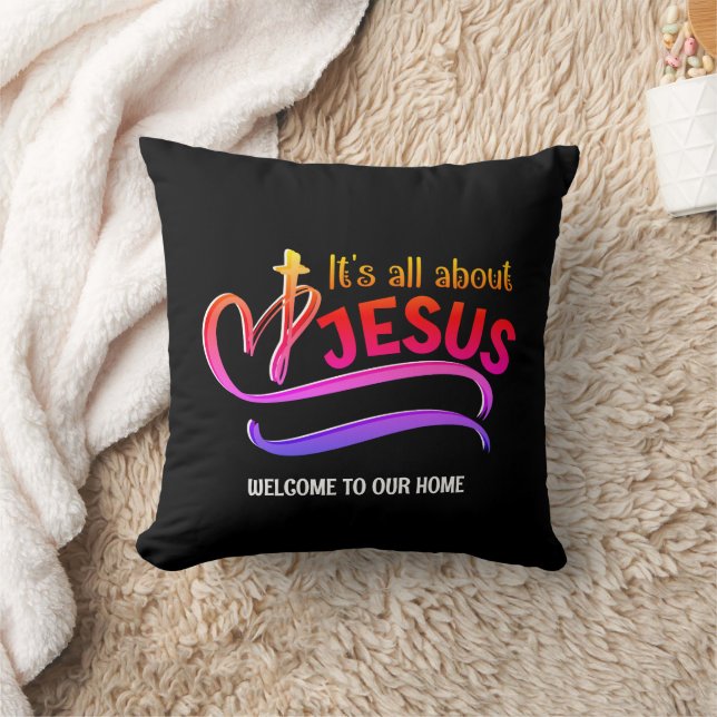 Coussin Moderne, C'EST TOUT À PROPOS DE JÉSUS BIENVENUE ch (Couverture)