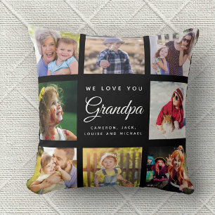Coussin Moderne Chic Grand-père Keepsaké Famille Photo Col
