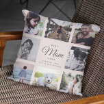 Coussin Moderne Chic Meilleure Maman Jamais Blush Pink Pho<br><div class="desc">Pour la Meilleure Maman Jamais dans votre vie : un montage photo moderne et tendance de famille instagram jetez un oreiller avec la typographie de script moderne et votre nom et message personnel. C'est la version rose vif.</div>