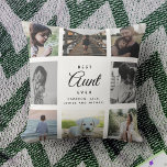 Coussin Moderne Chic Meilleure Tante Jamais Famille Photo<br><div class="desc">Pour la meilleure tante Ever dans votre vie : un collage photo de famille instagram moderne et tendance jetez un oreiller avec la typographie de script moderne et votre nom et message personnel.</div>