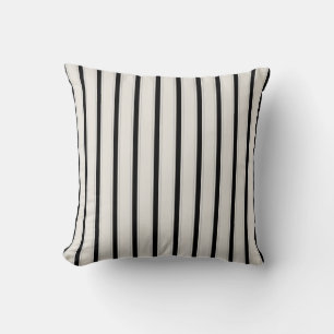 Coussin moderne chic noir et blanc rayures