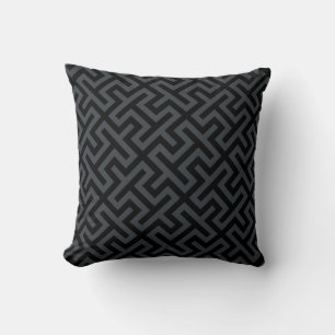Coussin moderne chic noir gris géométrique