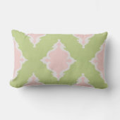 Coussin moderne chic pastel rose et vert ikat (Recto)