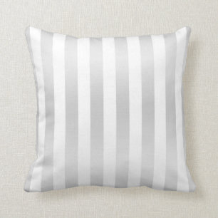 Coussin Moderne Chic Rayures Gris Satin Décoratif Chic